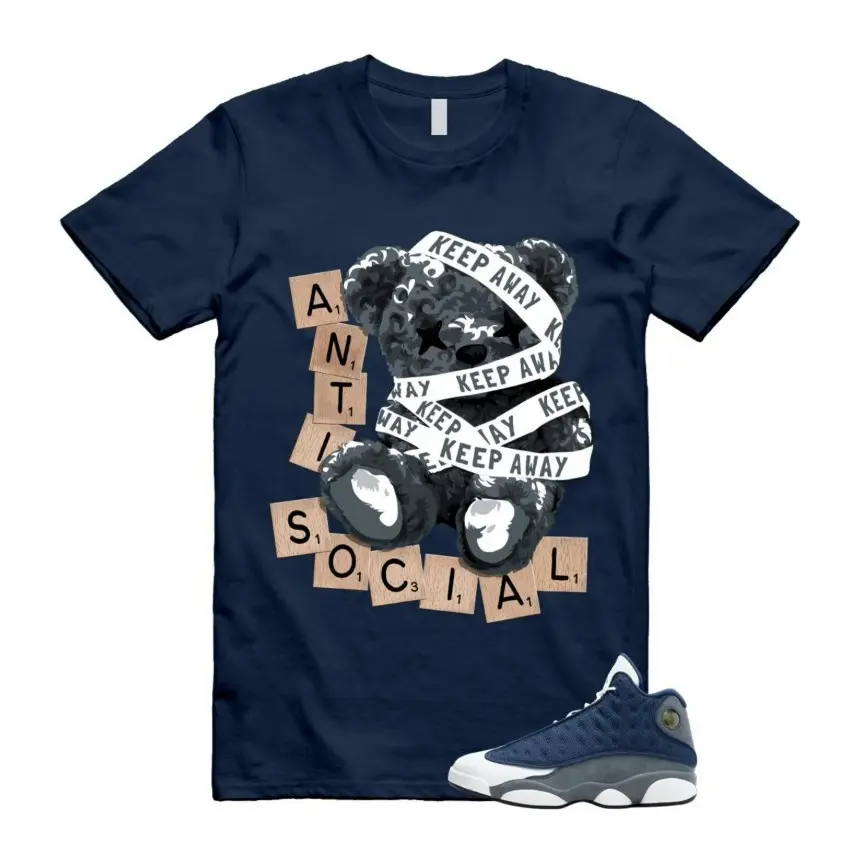 Flint 13 Grey Navy White Unisex T-Shirt, Flint 13 Navy Shirt, Sneaker Outfit Shirt, Casual Everyday Wear, Unisex Top, Full Size S-5XL for Men Women
