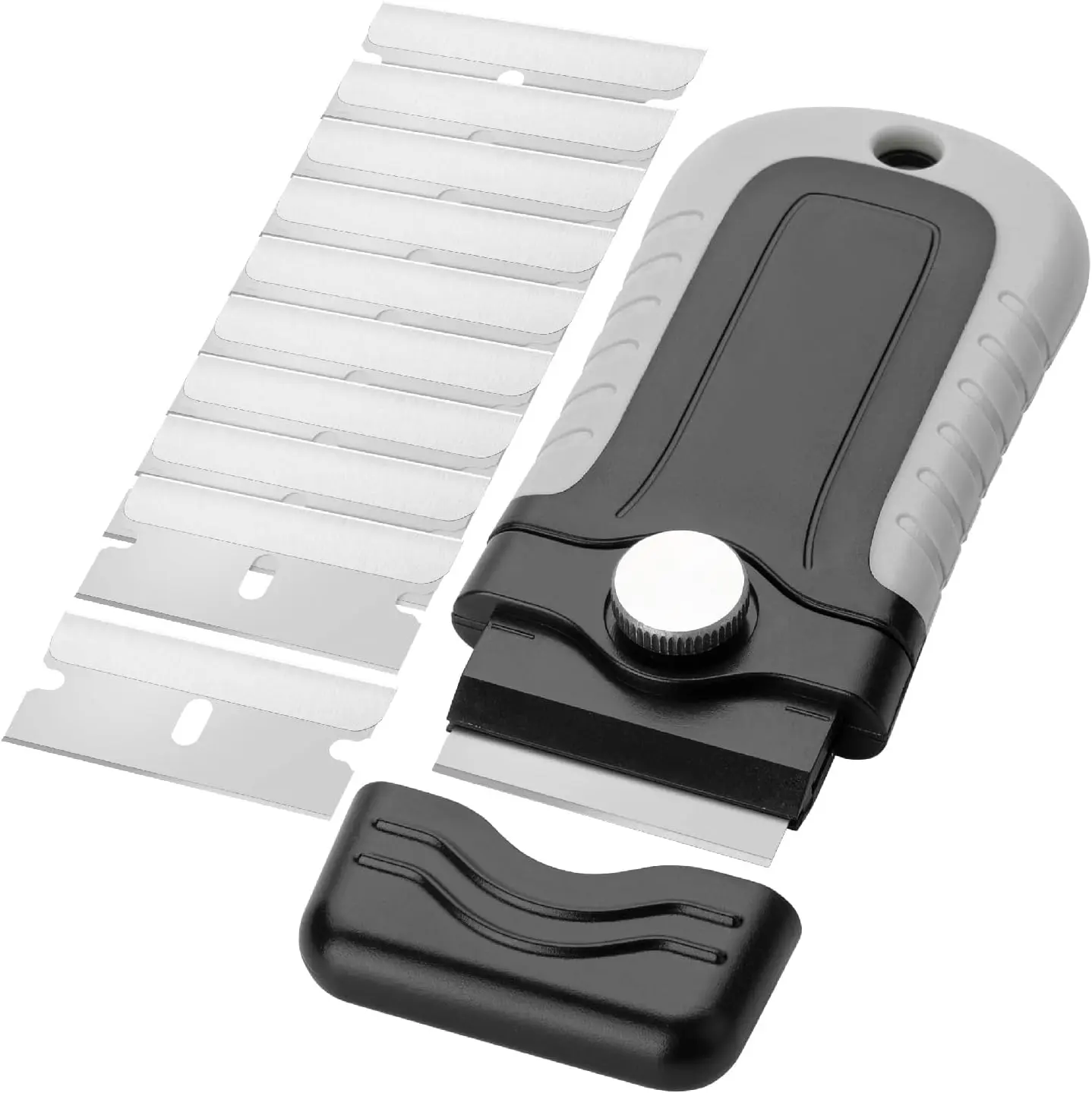 - Razor  Scraper, Grey, Locking Razor Scraper Set with 10 Extra Stainless Steel , Window Scraper, Scraper Tool, Glass Scraper, Scraper ,  Scraper  Scraper for Cleaning