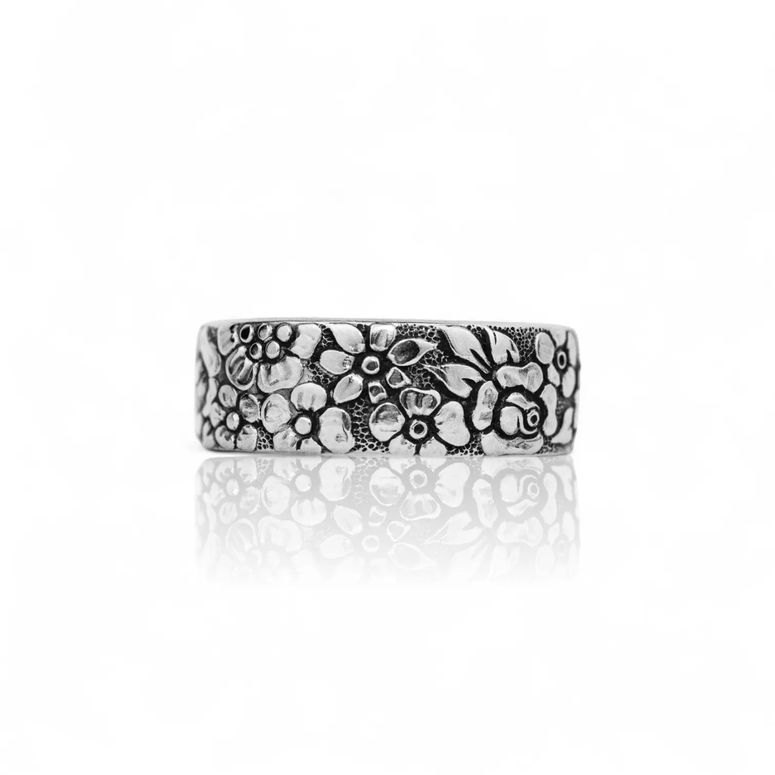 WildFlower - Handcrafted Stainless Steel Floral Spoon Ring
