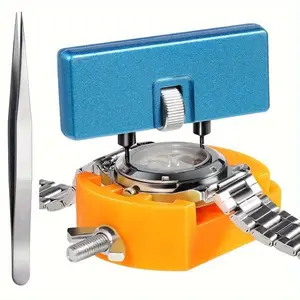 3pcs Watch Battery Replacement Kit Watch Wrench Back Remover For Rotate Open Watch Cover Watch Case Opener Set With Watch Back Remover Holder Tweezers