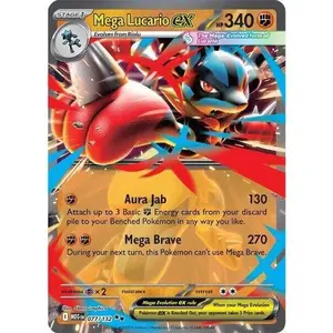 Pokemon - Mega Lucario ex - 077/132 - ME01: Mega Evolution (MEG) - Double Rare - Single Card
