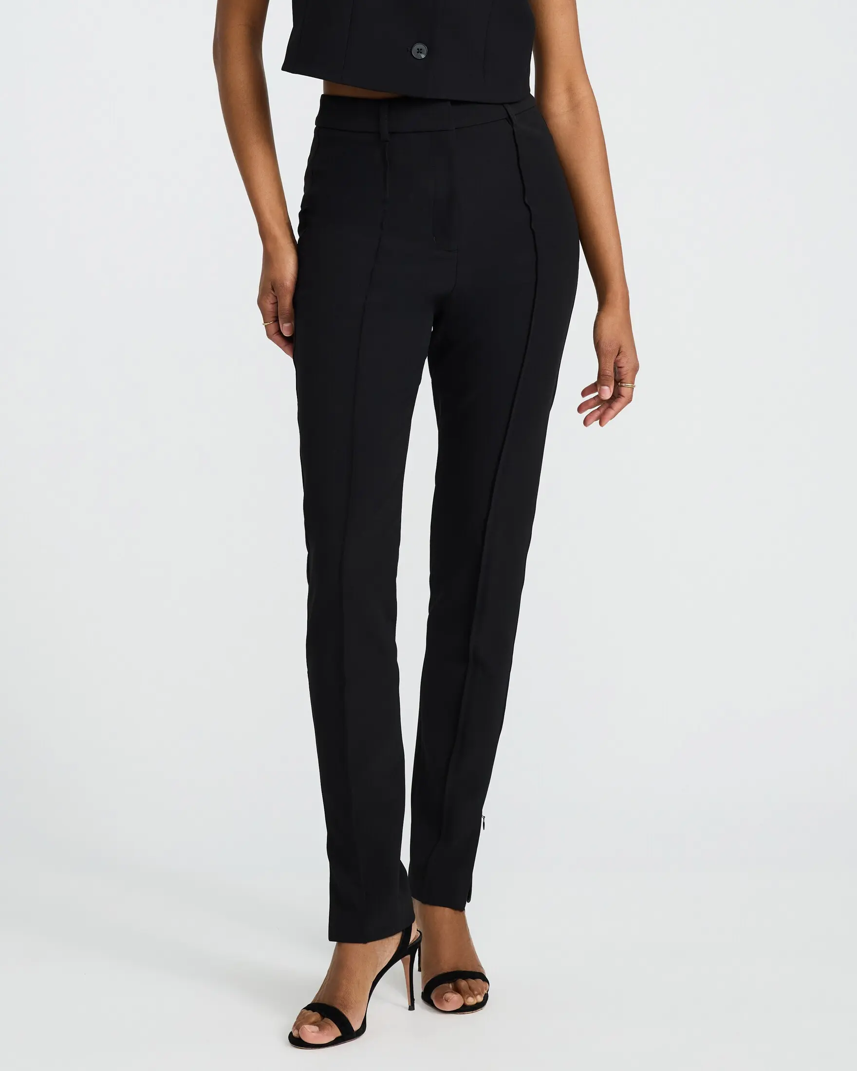 Express Editor Studio Stretch Twill Super High Waisted Skinny Pintuck Pant
