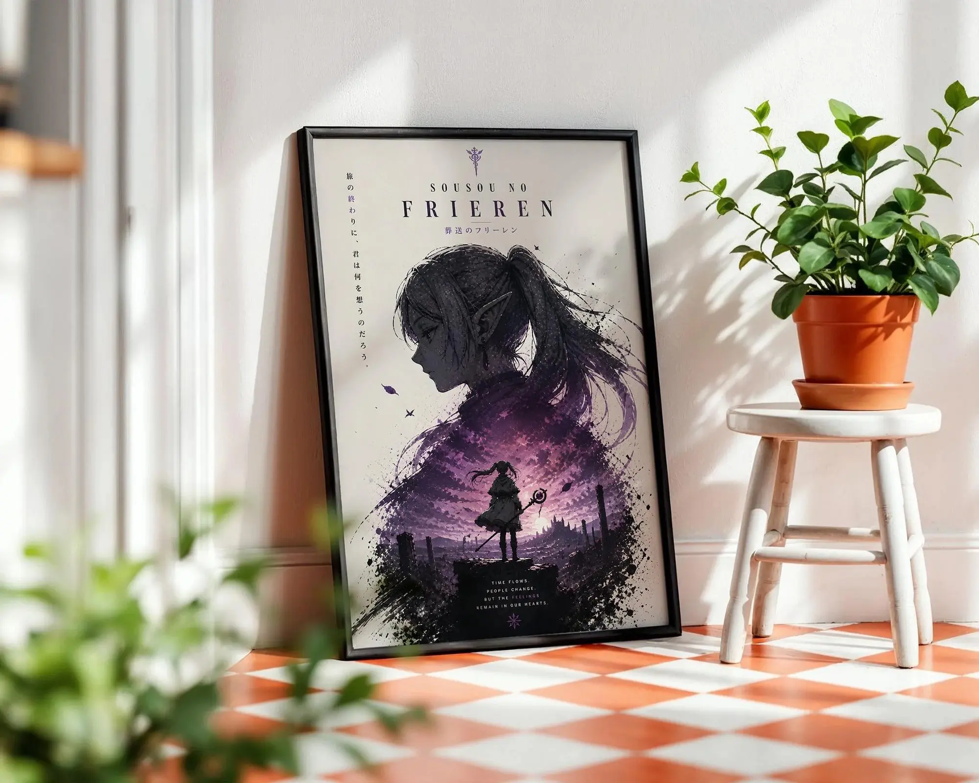 Sousou No Frieren Anime Poster: Minimalist Manga Art Print