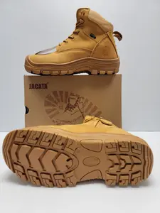 Jacata Steel Toe Work Boots for Men & Women - Splash-Proof, Smash-Proof, Puncture-Proof, Breathable, Winter, Lace-Up, Ankle Height, Brown, Non-Slip, Fathers Day Gift
