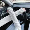 2-Pairs/Set Anti-UV Polyamide Ice Silk Long-Sleeved Sunscreen Sleeve Arm Covers with Sports Gloves, UV Insulation for Cycling, Driving