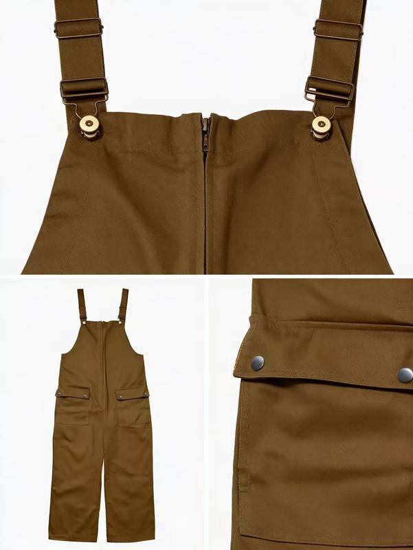 European and American retro men's work overalls with suspenders, a new loose and casual style for spring and autumn. The shoulder straps are adjustable, with a front-length design. It is wear-resistant and durable, and can easily handle various jobs.