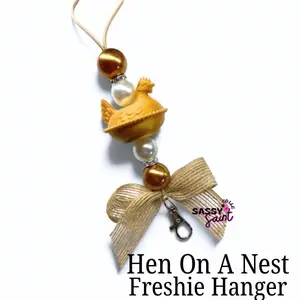 Hen On A Nest Freshie Hangers-Freshie Accessories-Silicone Beads-