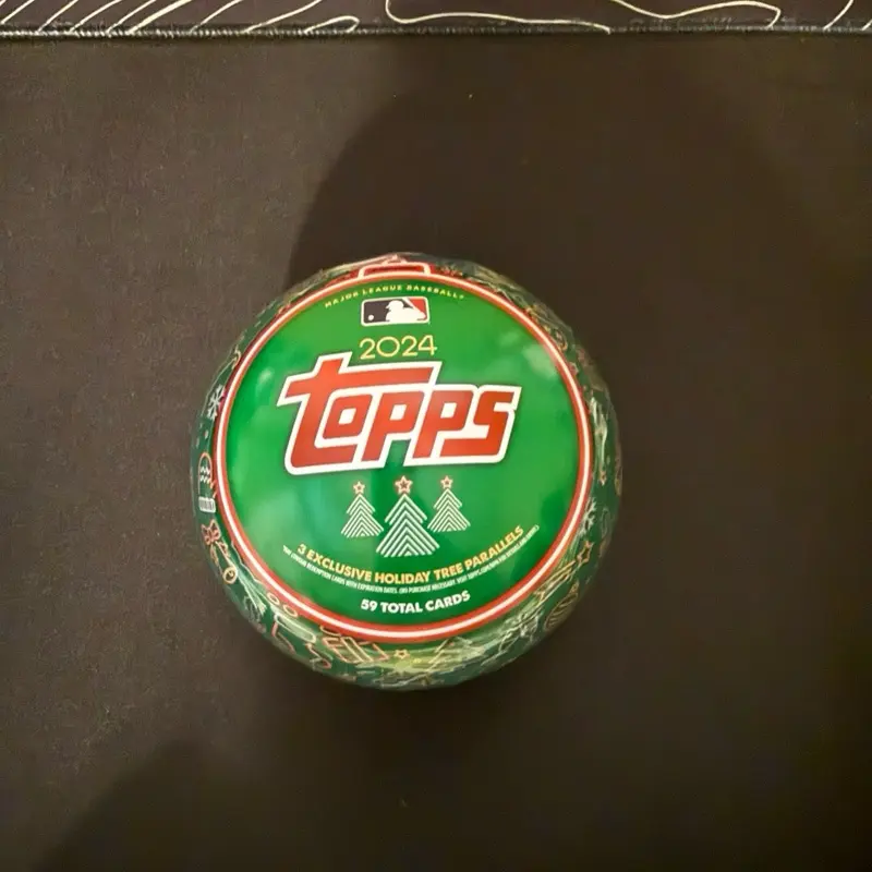 2024 Topps baseball Christmas ornament tin