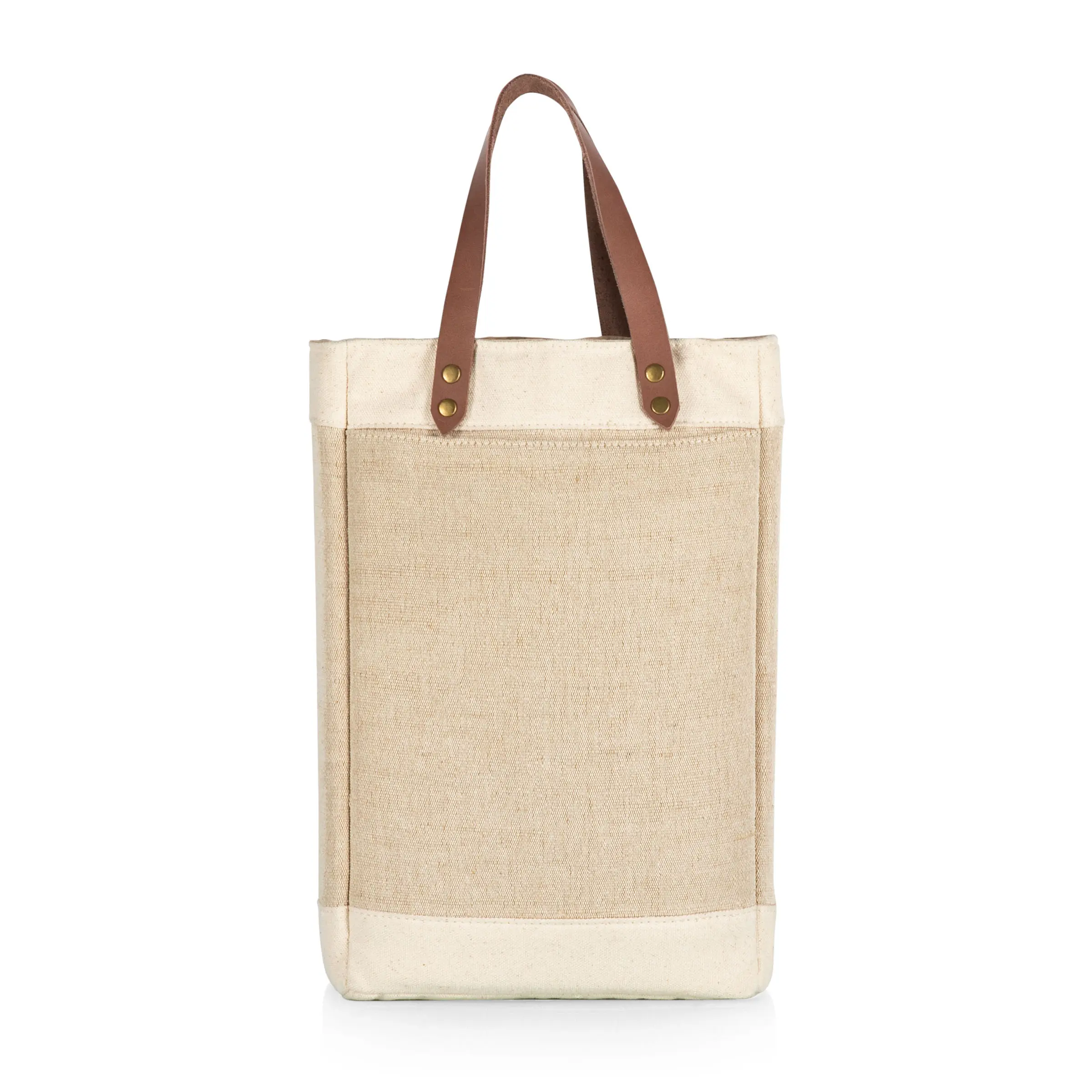 Pinot Jute 2 Bottle Insulated Wine Bag, (Beige)