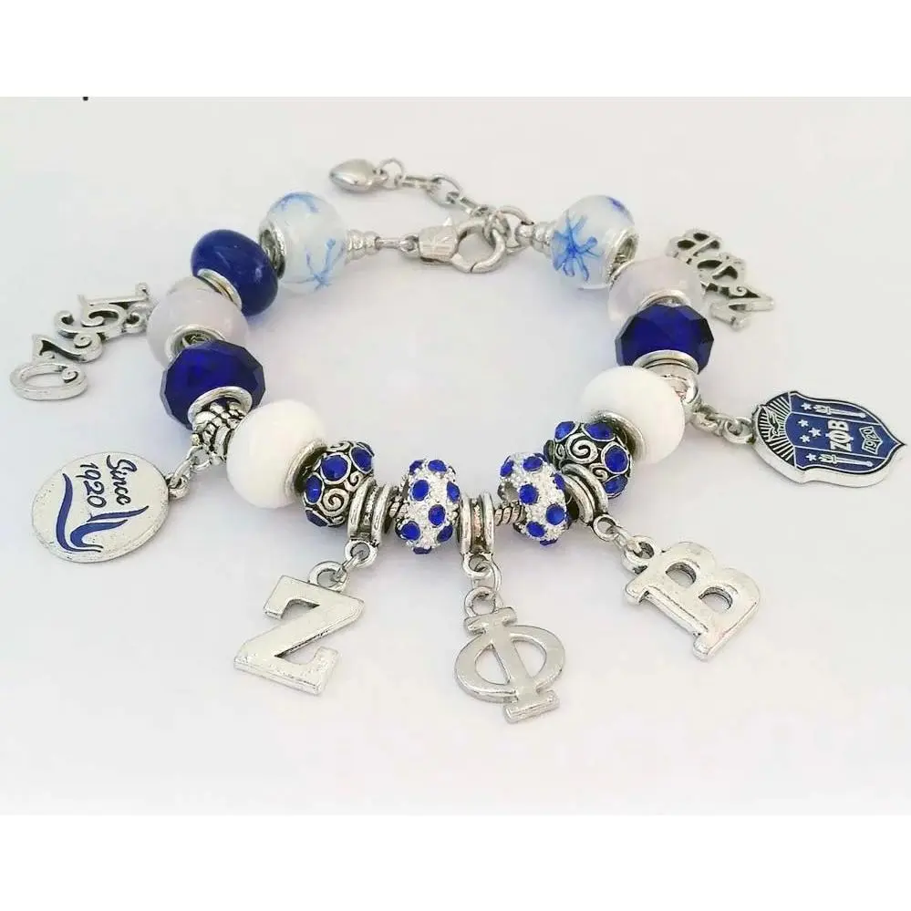 Zeta Phi Beta Bling Cherish Charm Bracelet