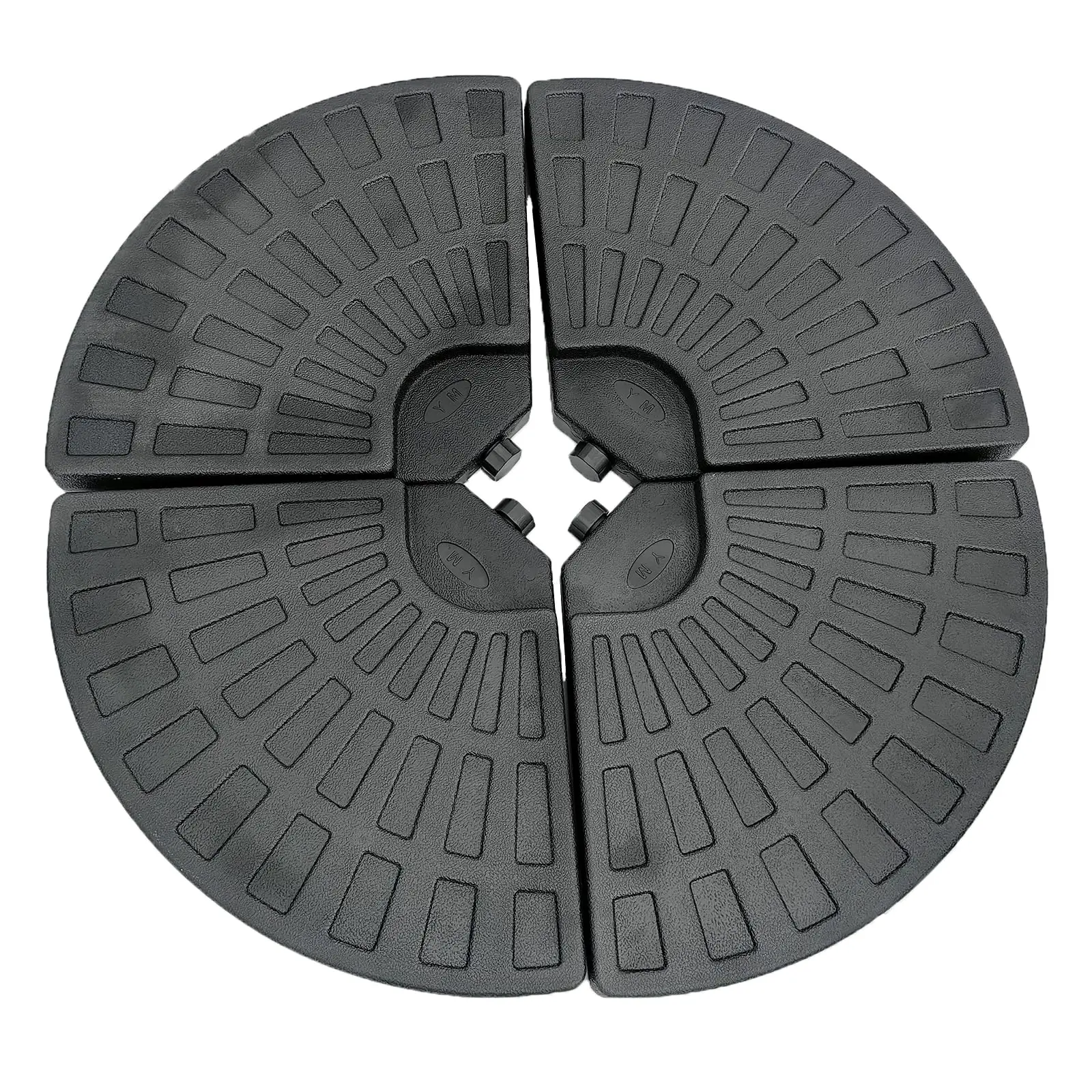 Heavy Duty Round Cantilever Patio Umbrella Base Weight Set, Up to 147.7 Lbs Water or Sand Fillable 4-Piece Stand with Tool-Free Locks, Premium UV-Resistant HDPE Support for Offset Outdoor Umbrellas, Weatherproof for Yard Deck Poolside, Black