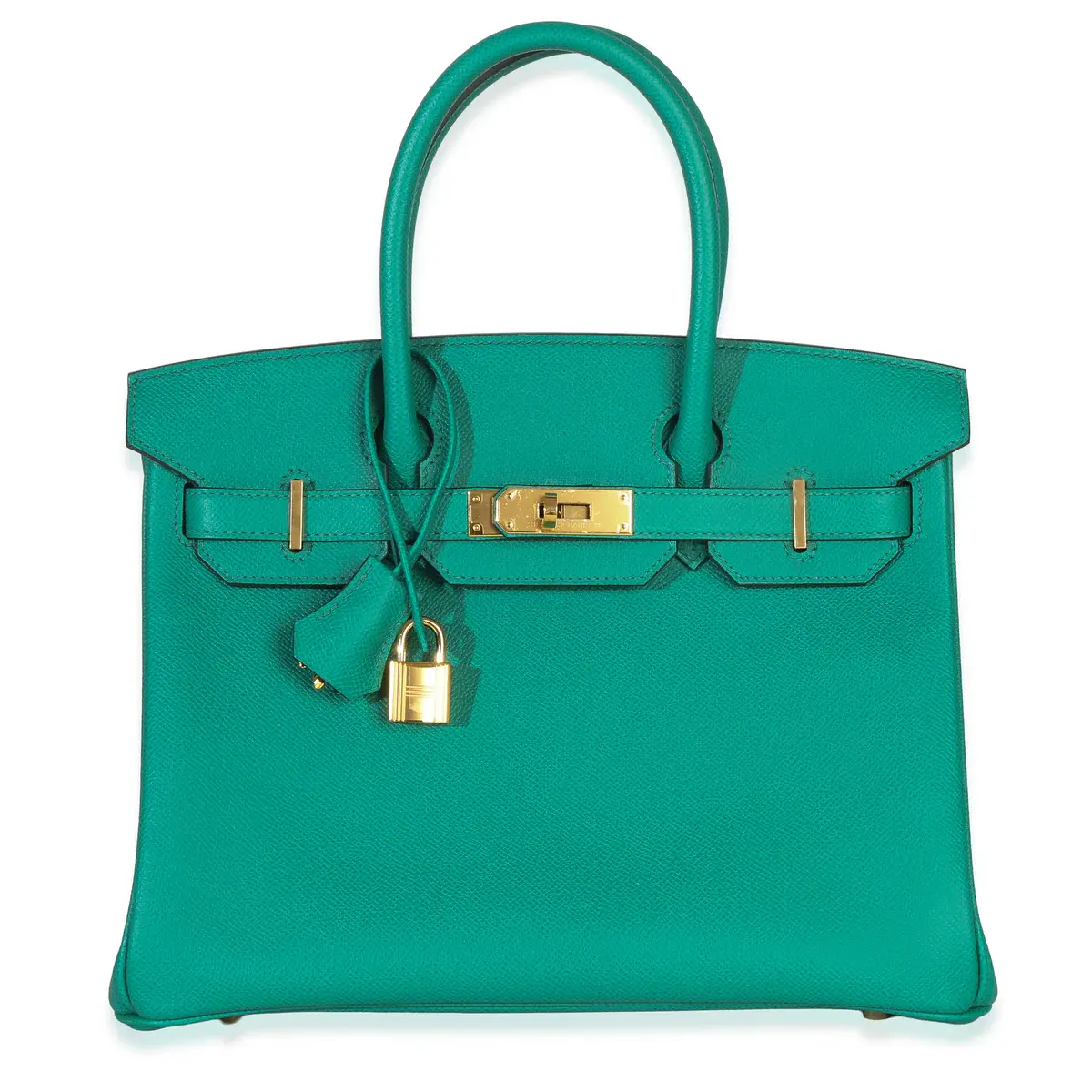 Pre-owned HERMÈS leather Shoulder Bags NY151709 Vert Jade Epsom Birkin 30 GHW