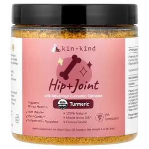 Kin+Kind Hip + Joint with Advanced Curcumin Complex, For Dogs + Cats, Turmeric, 4 oz (113.4 g)