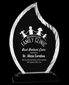 Custom Flame Accent Glass Award