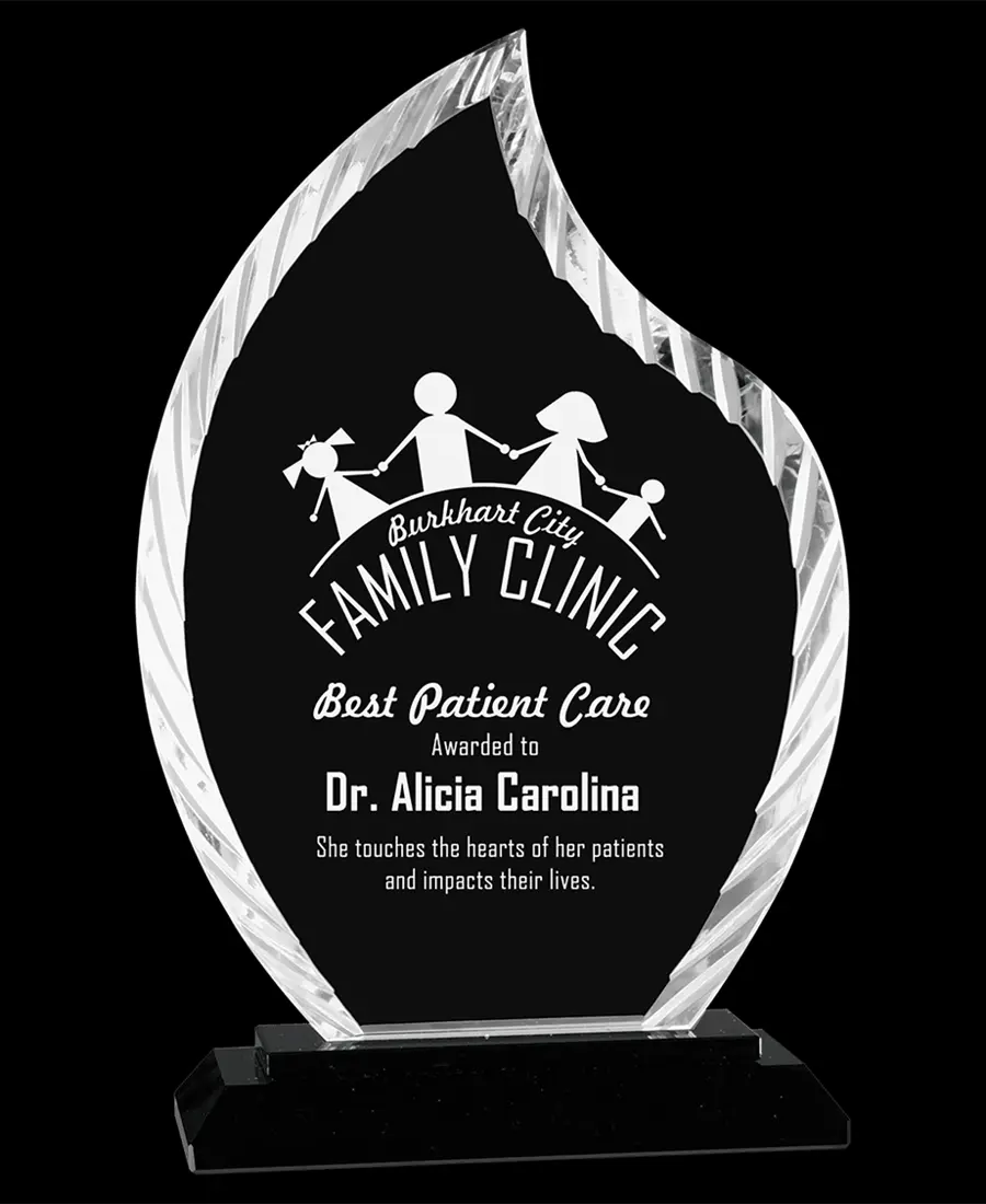 Custom Flame Accent Glass Award