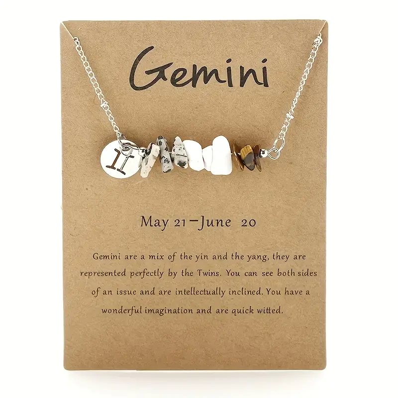 Bohemian Zodiac Pendant Necklace Set with Natural Stone Beads - Fashion Costume Jewelry Accessory, Ideal for Christmas, New Year Gifts