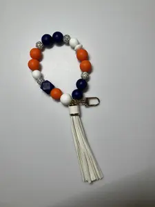 Handmade Silicone Bead Wristlet Keychain