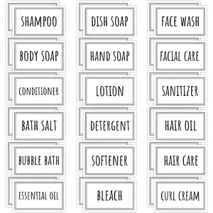 Bathroom Labels for Organizing, 36 count  Laundry Labels Soap Dispenser Stickers, Self-Adhesive Removable Beauty Skincare Organization Label for Bathroom Kitchen Laundryroom Dresser