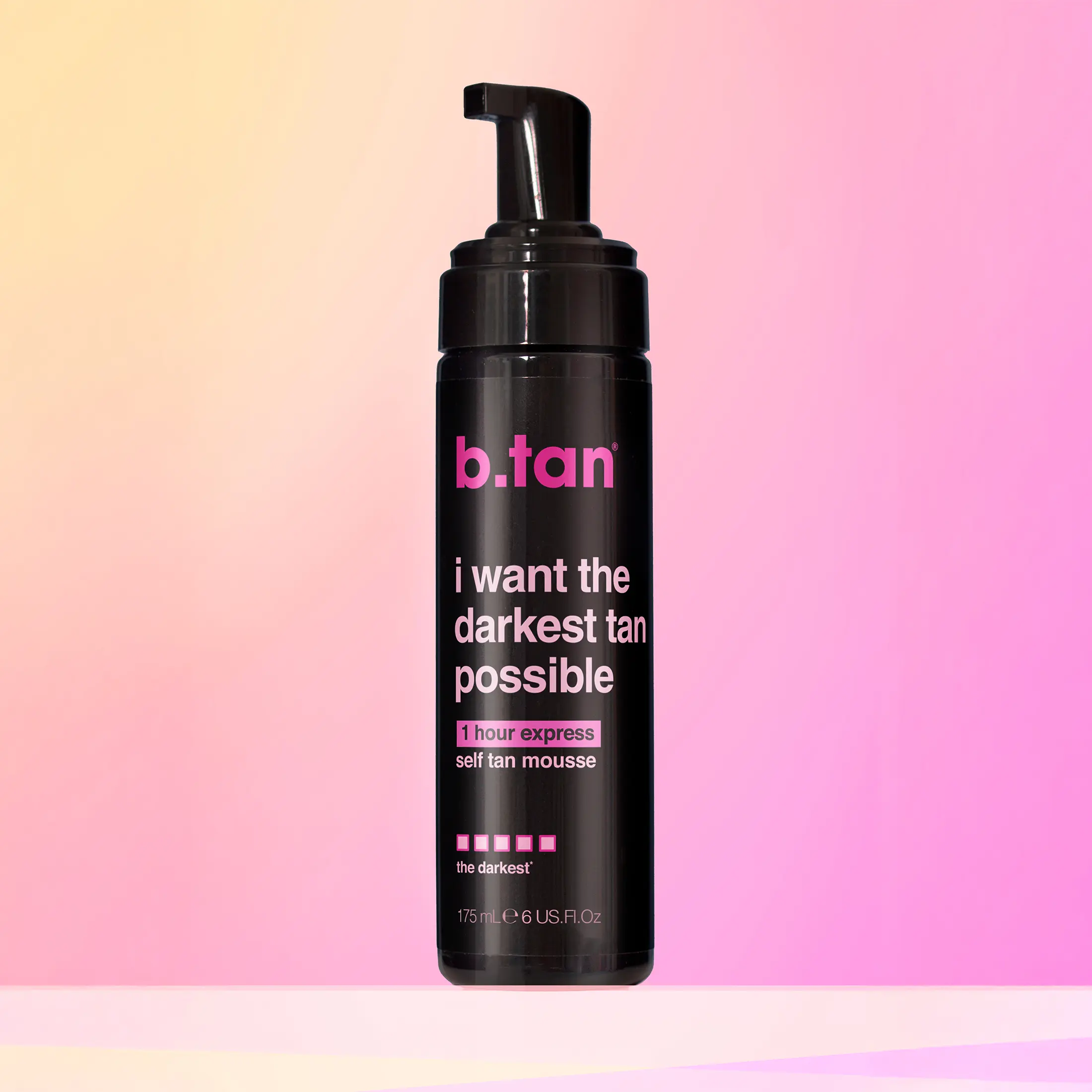 b.tan Ultra Dark Self Tanner Mousse - 1 Hr Express Sunless Tanning Foam, Lightweight Moisturizer, Hydration, Instant Bronzing, Natural Glow, Normal Skin, Face & Body Use, No Fake Tan Smell, Vegan, Natural Oils, Skin-Loving Ingredients
