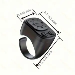 Wireless Ring Controller for Smartphones & Tablets, Portable Camera Shutter Remote Control, Compatible iOS Android Systems
