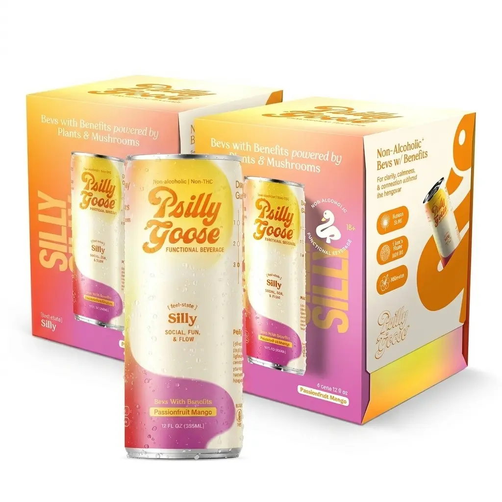 Psilly Goose 8-Pack – Infused, Non Alc Drink - Passionfruit Mango (Silly)
