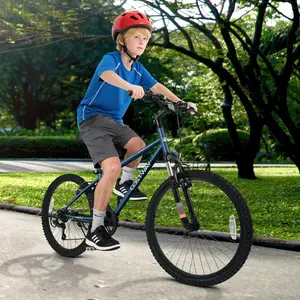 COSTWAY - Kids Mountain Bike 20 24 Inch Child Bicycle for Boys Girls Aged 8+ Years Old Navy-24 Inch