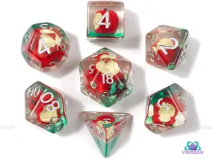 iDice | Bitten Apple Inside Clear Resin Dice Set (7) | Dungeons and Dragons (DnD)