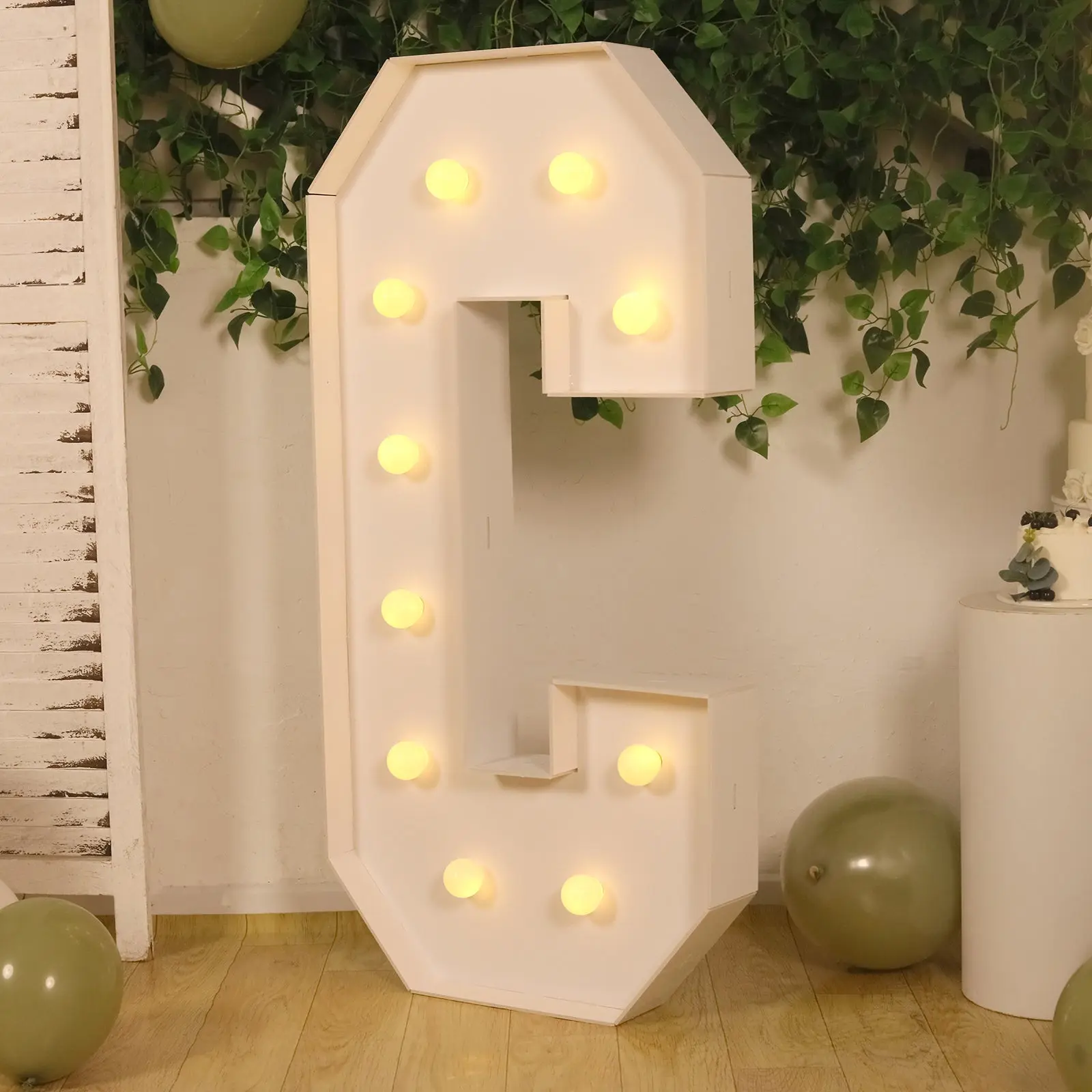 Giant LED Marquee Letter Light "C" - 4ft Pre-Cut Foam Board Cutouts with 10 Warm White Battery-Operated LEDs, Glue Gun & Sticks, Decorative Glow for Indoor/Outdoor Home Decor