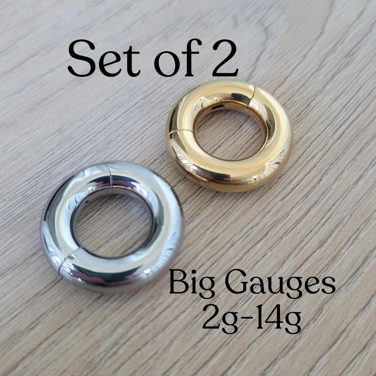 Septum Stretching Clicker Rings Set Gold Silver 2g 4g 6g 8g 10g 12g 14g Hinged Hoop Earrings Steel Big Gauges Ear Piercing plugs men women