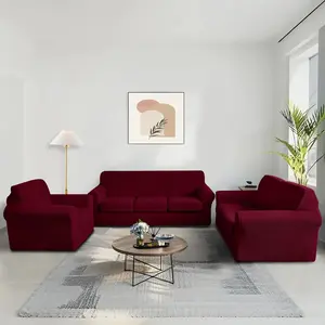 Stretch Sofa Slipcover for 1-3 Cushion Couches (includes separate seat & back cushions), Universal Fit, Easy Care Elastic Couch Cover