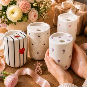 Handmade Ceramic Mug Safe Underglaze Travel Mug Hand Painted Unique Pottery Coffee Cup Microwave Safe Tumbler Ideal Valentines Day Gift