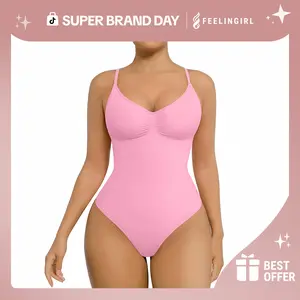 FeelinGirl Seamless Covered Bust Jumpsuit Thong Bodysuit Fit Comfort Slimming  Womenswear 1 Breathable Hip Tops Soft  Deals For You Days Body Hugging bodysuit shapewear Super Brand Day #Summervibes