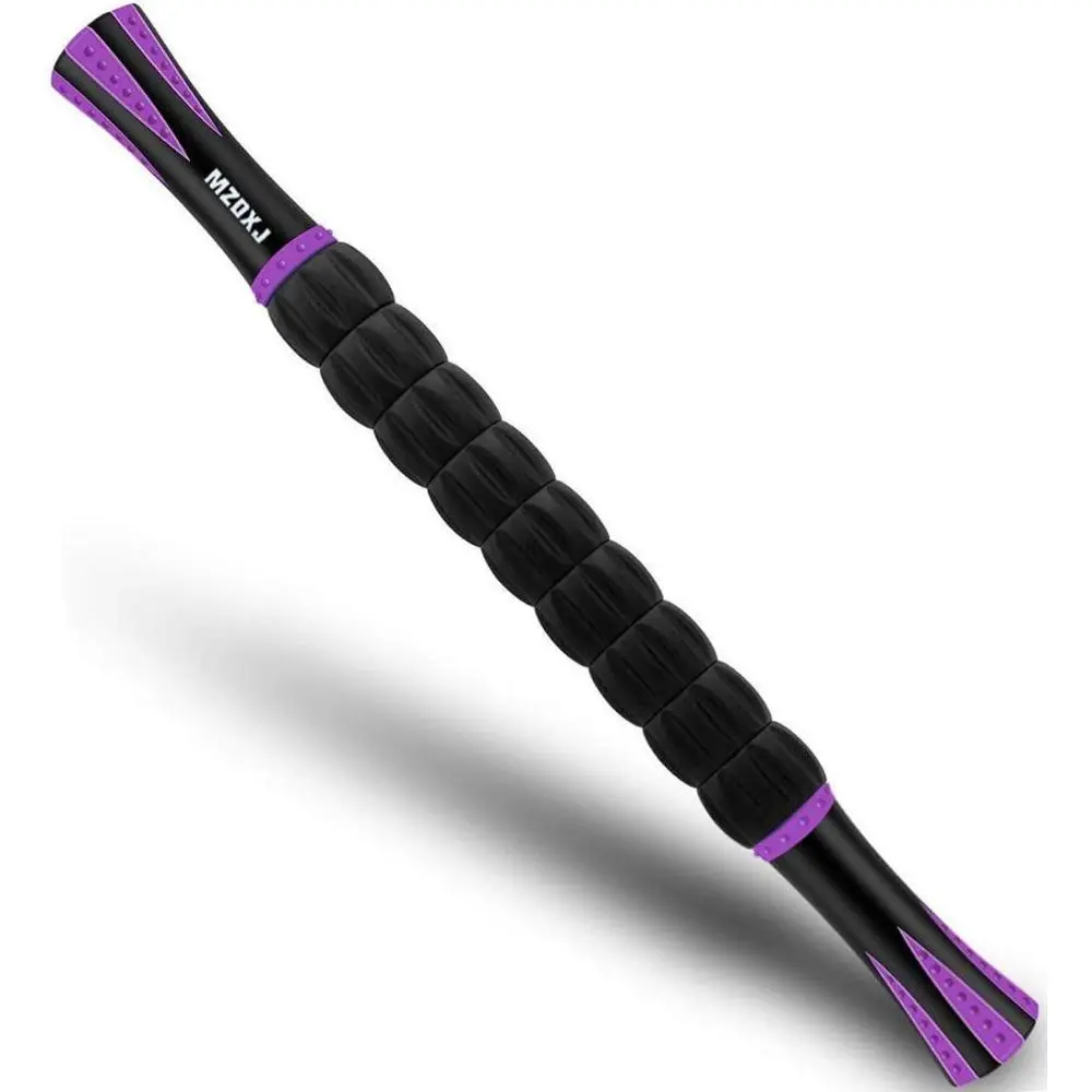 18-in Purple Black Muscle Roller Stick - Expert-Recommended Deep Tissue Fascia Blaster for Precise Targeting, Fascia Care, Blood Circulation Improvement, Subcutaneous Fat Targeting, Office & Athletic Handheld Recovery Tool