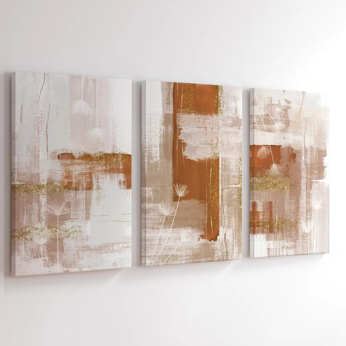 3Pcs/Set Wooden Framed 2D FLAT Modern Abstract Design Terracotta Canvas Posters, Burnt Orange Wall Art, Room Decor, Modern Home Decor, Modern Home Decoration, Ready To Hang, Artwork Wall Painting For Gift, Wall Picture for Living Room, Bedroom