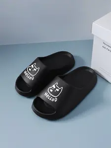 Men's Cute Cat Graffiti Sandals, Soft Sole Shock Absorption, Daily Wear Versatile, Adorable Height Boost, Comfortable Non-Irritating