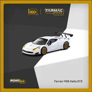 Tarmac Works 1:64 Ferrari 458 Italia GT3 – White – IXO Models Collab – Road64