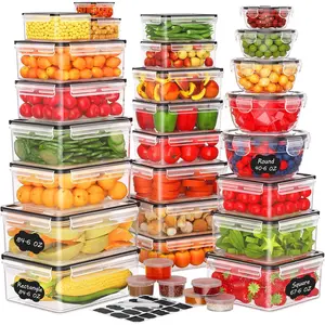 Large Food Storage Containers with Lids Airtight (31 Lids & 31 Containers)- 85 Reusable Plastic Leakproof Container for Kitchen Storage Organization Safe