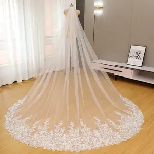 Botanical Masterpiece Veil | Detailed Wildflower Embroidery & Reflective Sequins | High-Clarity Airy Soft Tulle