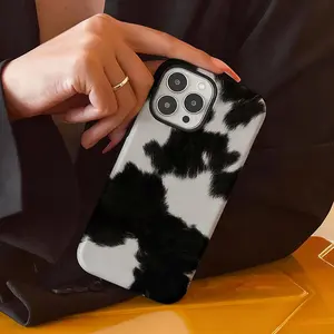 Stylish cow print creative pattern, durable and shock-absorbing glossy two-in-one phone case, suitable for iPhone 17, 16, 15, 14, 13, 12, 11, X, Samsung and other series models. Can be given as a holiday gift to friends or family.