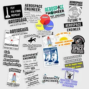 Sticker Pack 20 Aerospace Engineering Vinyl Sticker, Space Flight Tech Decal for Laptop