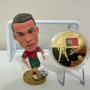 World of soccer Cristiano Ronaldo 6.5 cm figurine and coin