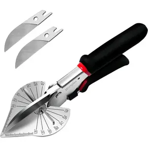 Multi-Angle Miter Shears for Angular Cutting Molding Crafting,Quarter Round Cutting Tool,Shoe Molding Cutter Tool Scissors, Adjustable 45-135 Degree Molding Trim Cutter Snips for Wood,PVC
