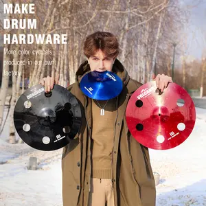 PD Factory Wholesale Premium Titanium Alloy Drum Cymbal Set – 7 Pieces in Blue, Red, and Black