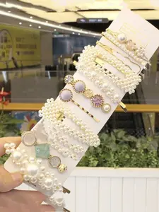 Faux Pearl Decorated Hair Accessories Set, Hair Pin Set, Elegant Hair Clips, Fashion Hair Accessories for Women & Girls