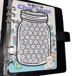 Build it Up Saving Jar Challenge Tracker A6 & A5 Laminated Reusable for Ongoing Tracking and Motivation