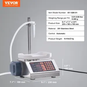VEVOR Liquid Filling Machine, 5-300 g Weighing Capacity, Automatic Bottle Filler Machine, Bottling Machine Peristaltic Pump Digital Control for Milk, Water, Wine, Beverage, Soy Sauce (Single Nozzle)
