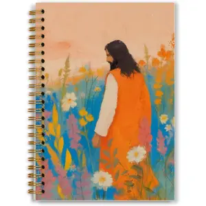 Wildflower Christian  Notebook, Colorful Floral  Journal, Christian Prayer Journal for Woman, Church Notes Notebook, Modern Religious Spiral Notebooks 5.5x8.3 Inch