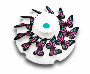Multi Color 3D Butterfly Animated Handheld Zoetrope  (Animation only visible with handheld viewer, phone or tablet.  See description for more info on how to view)