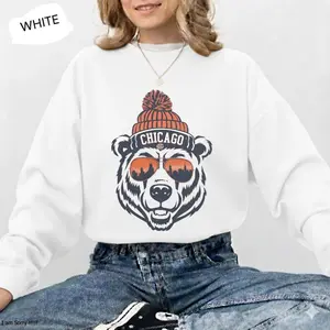 [Sale off up to 65%][Free Ship] Vintage Chicago Football Sweatshirt, Trendy Chicago Football Fan Sweater, Chicago Game Day Crewneck, Retro Bears Fan Gift, Chicago Team Top