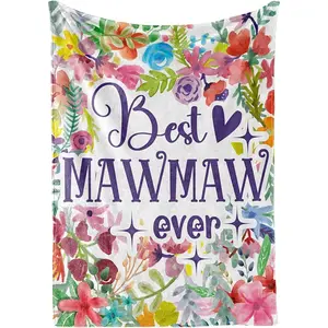 Mawmaw Gifts, Grandma Gifts for Mawmaw, Flannel Throw Blankets on Mother's Day, Christmas, Birthday, 60" x 80", Flowers